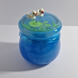 Blue Jar with Decorative Lid